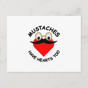 Carte Postale Les moustaches ont aussi des coeurs