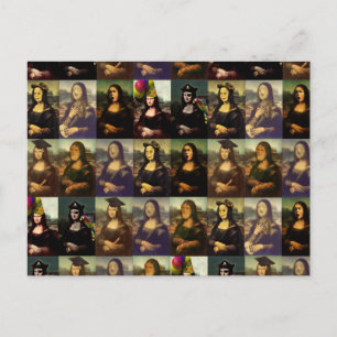 Carte Postale Les multiples visages de Mona Lisa