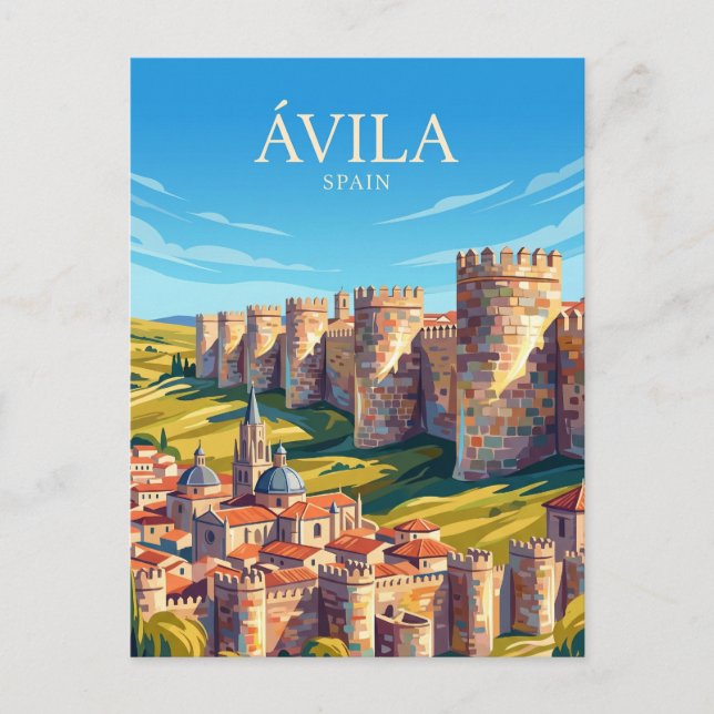 Carte Postale Les Murs d'Ávila Espagne (Devant)