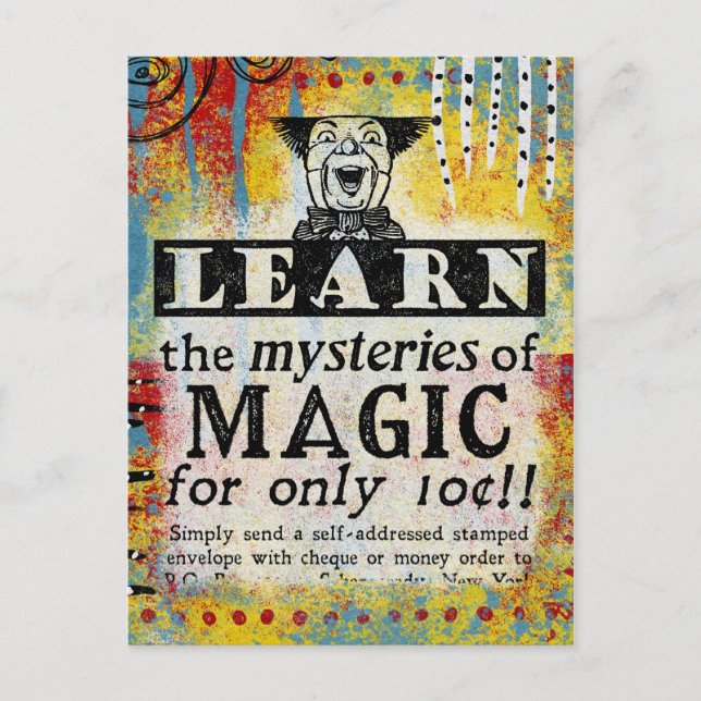 Carte Postale Les Mystères de la Magie - Drôle de Publicité Vint (Devant)