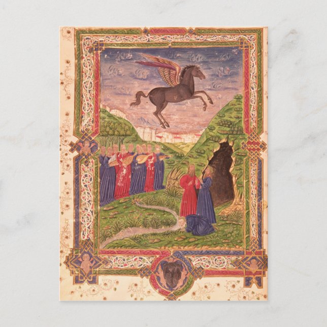 Carte Postale Les neuf Muses qui jouent des instruments (Devant)