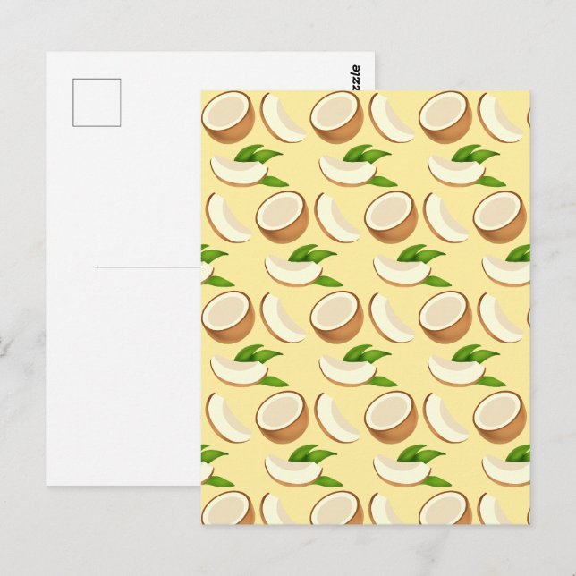 Carte Postale Les noix de coco tropicales (Devant / Derrière)