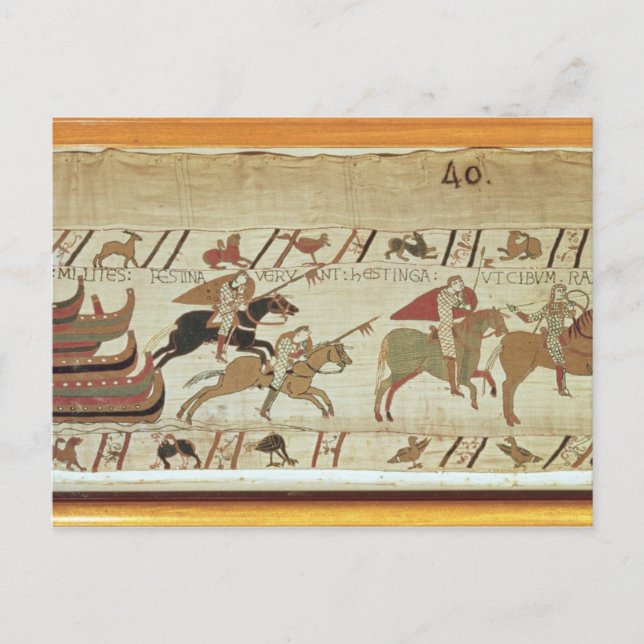 Carte Postale Les Normands débarquent à Pevensey et aux chevalie (Devant)