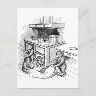 Carte Postale Les nounours font un mess dans la cuisine