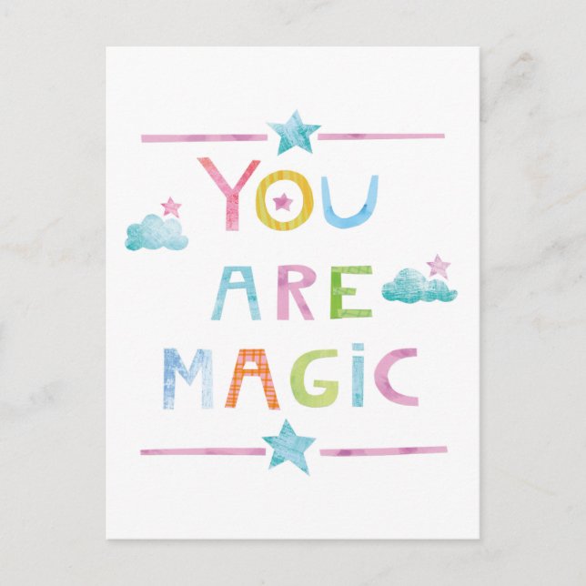 Carte Postale Les nuages magiques vous êtes magiques (Devant)
