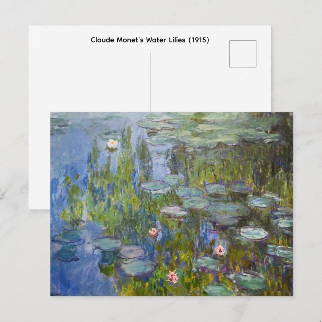 Carte Postale Les Nymphéas de Claude Monet (1915)  (Devant / Derrière)