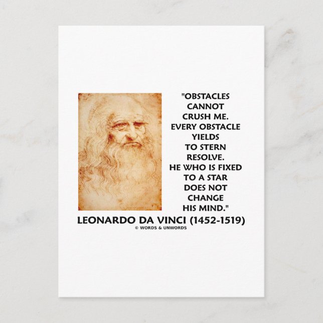 Carte Postale Les Obstacles Ne Peuvent Pas M'Écraser Fixé À Un D (Devant)