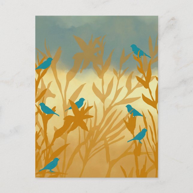 Carte Postale Les oiseaux bleus (Devant)