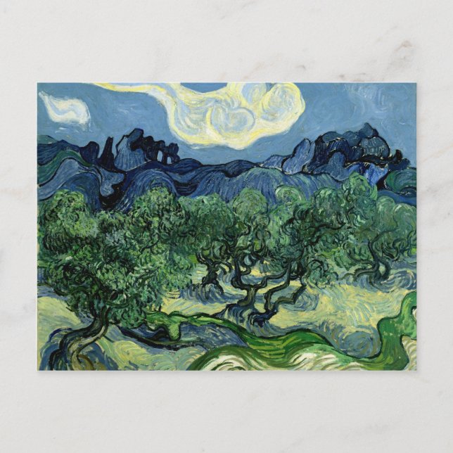 Carte Postale Les oliviers de Vincent van Gogh (1889) (Devant)