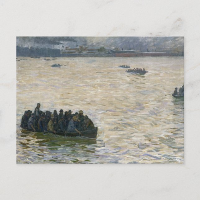 Carte Postale Les ouvriers du chantier naval rentrent chez eux s (Devant)