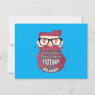 Carte Postale Les papas géniaux ont des tatouages et des barbes