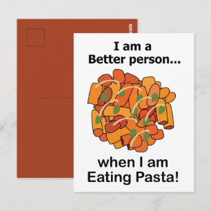 Carte Postale Les pâtes me rendent meilleure Drôle d'amoureux de