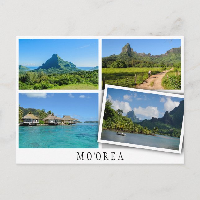 Carte Postale Les paysages de Moorea collage avec une image lâch (Devant)