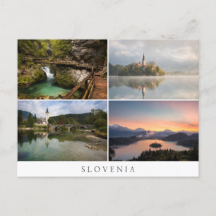 Carte Postale Les paysages slovènes autour du collage Bled souve