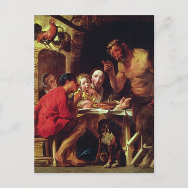Carte Postale Les paysans et le Satyr (Devant)