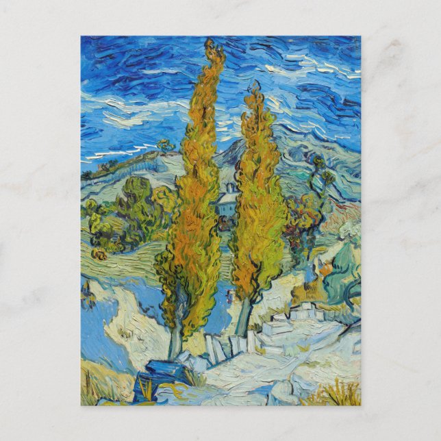 Carte Postale Les peupliers à Saint-Rémy, 1889 Vincent Van Gogh (Devant)