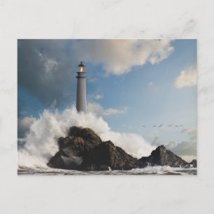 Carte Postale Les phares   Phare Avec Vagues De Crise
