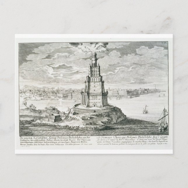 Carte Postale Les Pharos d'Alexandrie, assiette 9 de 'Entwurf ei (Devant)