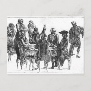 Carte Postale Les philosophes de Supper, vers 1750