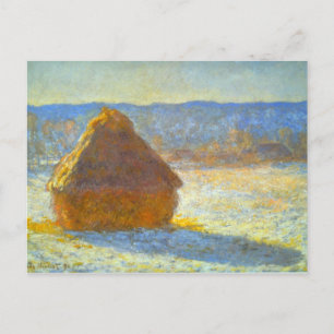 Carte Postale Les piles de voitures en neige par Claude Monet
