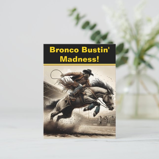 Carte Postale Les pilotes de rodéo sautent (Debout devant)