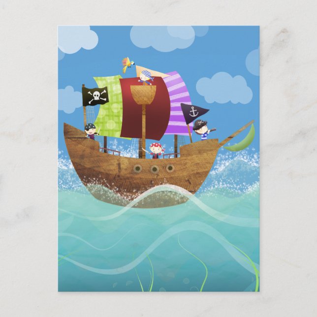 Carte Postale les pirates font des cadeaux (Devant)