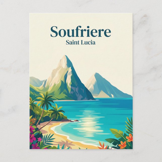 Carte Postale Les Pitons Sainte-Lucie (Devant)