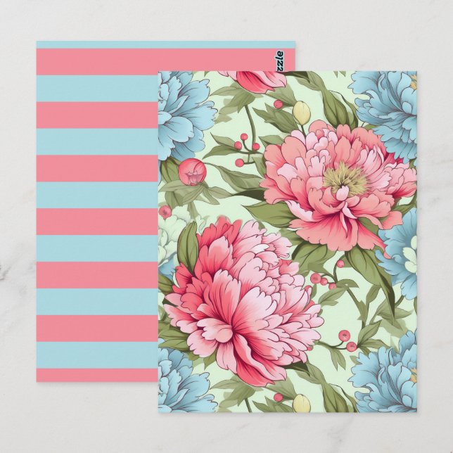 Carte Postale Les pivoines taïwanaises (Devant / Derrière)