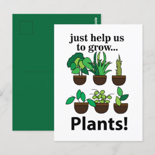 Carte Postale Les plantes nous aident juste à faire pousser des