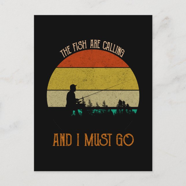 Carte Postale Les poissons m'appellent et je dois y aller (Devant)