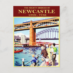 Carte Postale Les ponts puissants de Newcastle, Upon-Tune, vinta