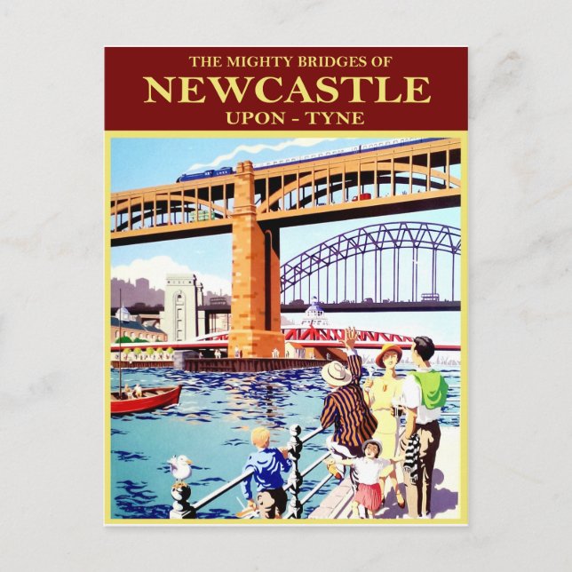 Carte Postale Les ponts puissants de Newcastle, Upon Tune, vinta (Devant)
