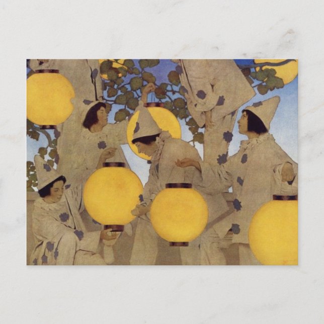 Carte Postale Les Porteurs de lanternes - Maxfield Parrish (Devant)