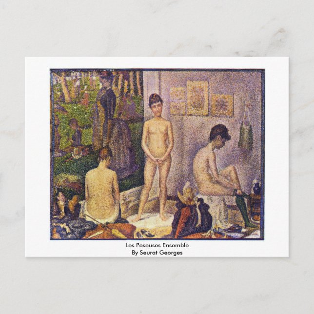 Carte Postale Les Poseuses Ensemble Par Seurat Georges (Devant)
