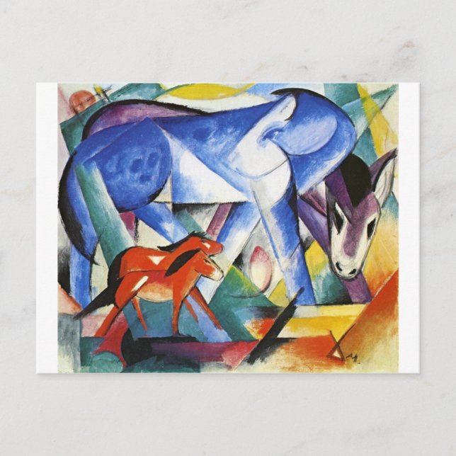 Carte Postale Les premiers animaux de Franz Marc (Devant)