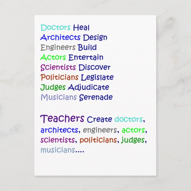 Carte Postale Les professeurs créent (Devant)