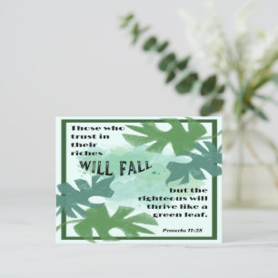 Carte Postale Les Proverbes des justes et de la feuille verte 11