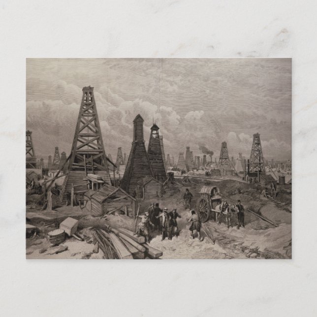 Carte Postale Les puits de pétrole à Bakou sur la Caspienne (Devant)