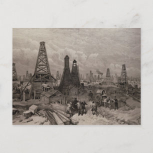 Carte Postale Les puits de pétrole à Bakou sur la Caspienne