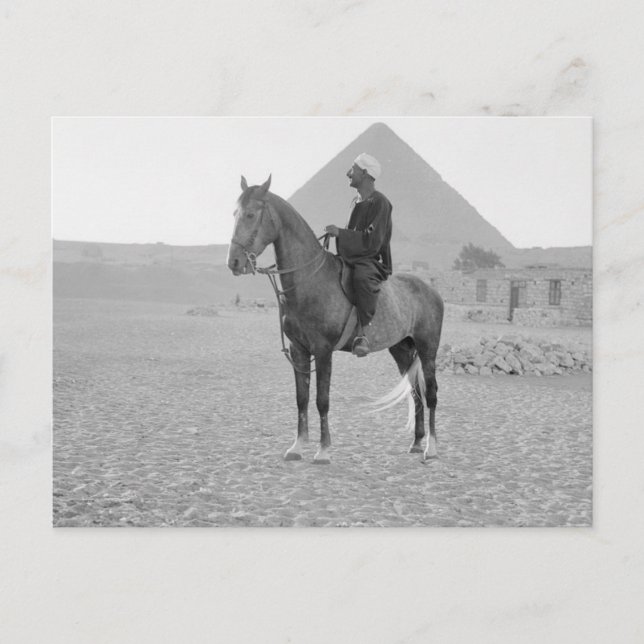 Carte Postale Les Pyramides de Gizeh avec Horseman vers 1934 (Devant)