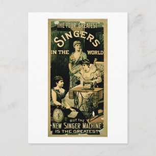 Carte Postale "Les quatre plus grands chanteurs du monde, mais l