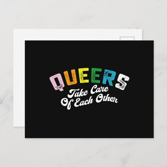 Carte Postale Les Queens Prennent Soin D'Eux-Mêmes Gay Pride LGB (Devant / Derrière)