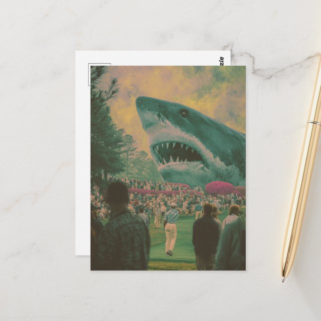 Carte Postale Les requins rendent le golf excitant (Devant/Arrière en situation)