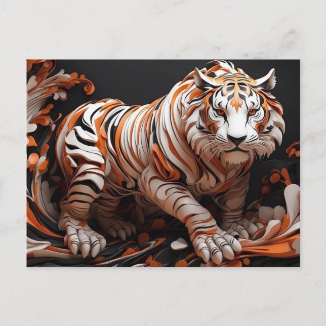Carte Postale Les réveils du tigre chinois (Devant)