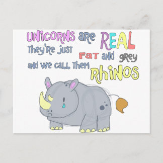 Carte Postale les rhinocéros ne sont que des licornes moches