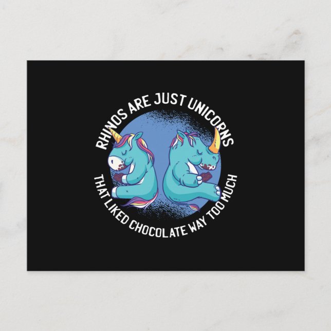 Carte Postale Les rhinocéros sont juste des licornes (Devant)