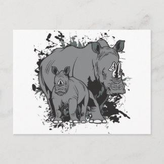Carte Postale Les Rhinos