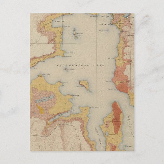 Carte Postale Les rives du lac Yellowstone (Devant)