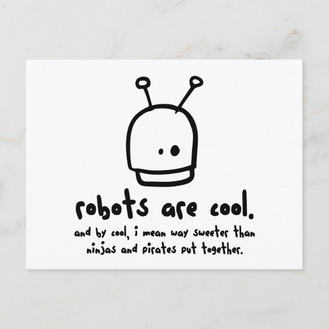 Carte Postale les robots c'est cool1 (Devant)
