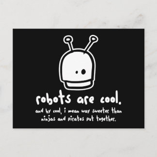 Carte Postale les robots sont cool2